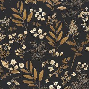 Wallpaper Peel and Stick Black Floral Wallpaper