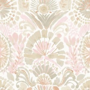 Pink Bohemia Damask Removable Peel and Stick Boho Wallpaper