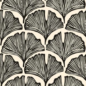 Novogratz Zebra Black Feather Palm Removable Peel and Stick Wallpaper