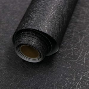 15.7" X 118" Black Silk Wallpaper